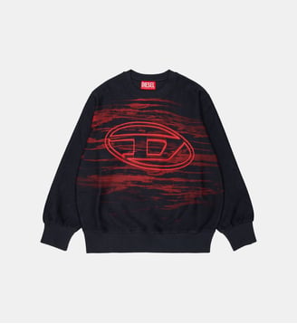 Sweat-shirt col rond avec logo imprimé - Diesel Kids - Gris foncé