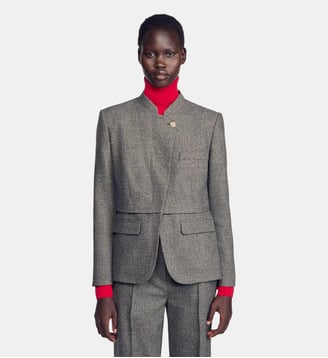 Veste de costume en laine - Sandro - Gris