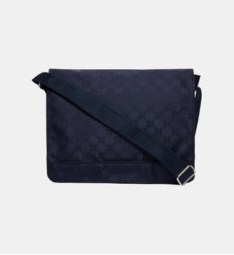 Sac messenger Turtle Monogram - Vilebrequin - Bleu marine