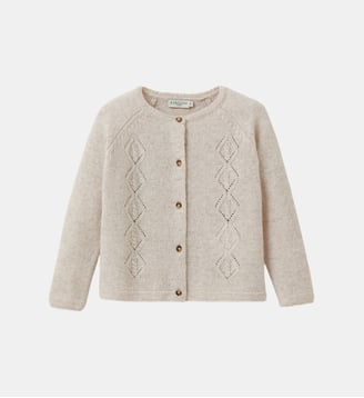 Cardigan  en laine mérinos - Cyrillus - Écru chiné