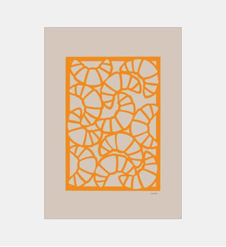 Poster   Croissants - Nordic Papercuts - Poster & Frame - Multicolore