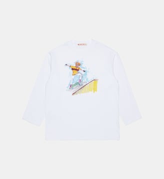 T-shirt à manches longues avec logo - Marni - Blanc