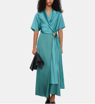 Robe croisée à boucle - Adolfo Dominguez - Vert émeraude