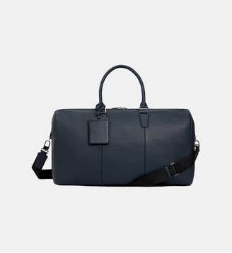 Sac de voyage 48h Marceau en cuir grainé - Le Tanneur - Bleu crépuscule
