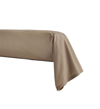 Taie de traversin unie en percale de coton, PREMIÈRE - Essix - Taupe