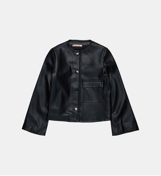 Veste col rond avec logo imprimé - Marni - Noir