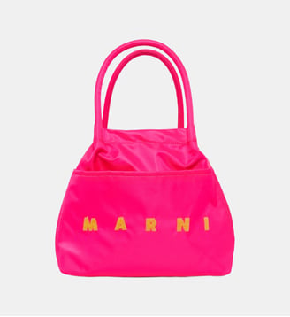 Sac cabas Shopping Day avec logo - Marni - Rose vif