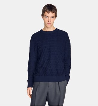 Pull en maille éponge - Sandro - Marine