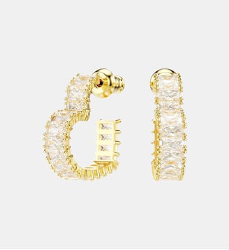Anneaux d'oreilles Matrix, Cœur, Petites, Métal rhodié - Swarovski - Doré