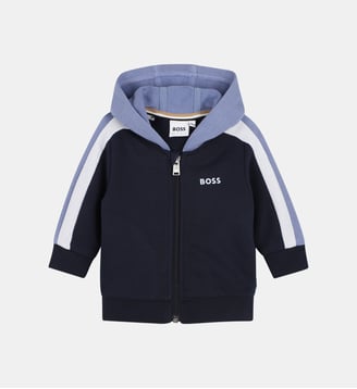 Sweat à capuche zippée - BOSS Kidswear - Bleu cargo