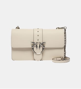 Sac à main moyen love bag one en cuir - Pinko - Blanc et argent