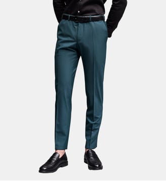 Pantalon de costume en laine mélangée extra slim Noah - Digel - Bleu pétrole
