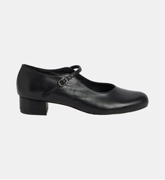 babies Pia en cuir noir - Agnès b. - Noir
