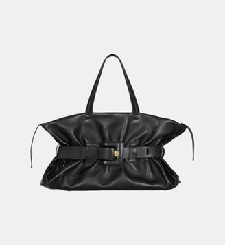 Sac Anthem Zip Large en cuir de veau - Balmain - Black