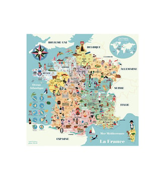 Carte de France magnétique Ingela P.Arrhenius - Vilac - Multicolore