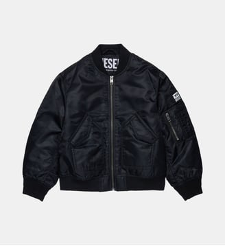 Blouson bomber avec logo et poches zippées - Diesel Kids - Noir