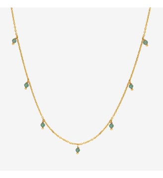 Collier doré agate verte court - milady Caroline Najman