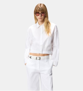Chemise cropped à col bijou Pinko