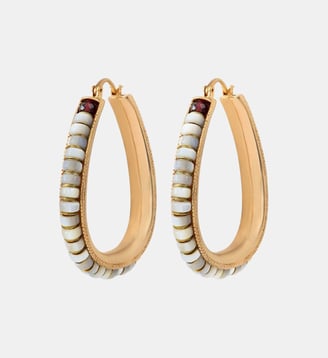 Boucles d'oreilles créoles   - Ninon - Satellite - Nacre