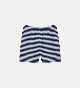 Short regular fit coton rayé - Lacoste - Bleu clair et marron