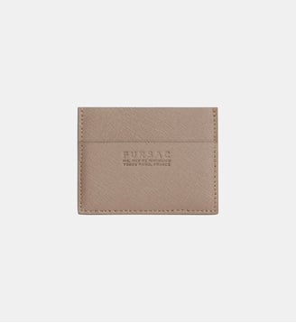 Porte-cartes en cuir Saffiano - Fursac - Taupe