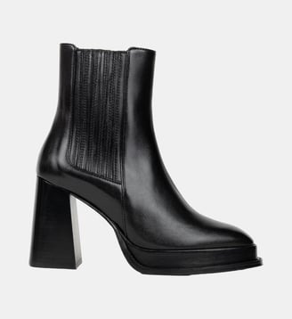 Boots Talon Haut Deva Cuir d Agneau - Bobbies - Noir