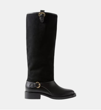 Bottes mi-hautes cuir suède noir Claudie Pierlot