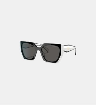 Lunettes de soleil Rectangulaire PR 15WS - Prada - Noir et talc