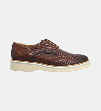 Derby giotto - cuir lisse - Colisée Paris - Marron foncé