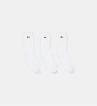 Lot de 3 paires de chaussettes hautes côtelées - Lacoste - Blanc