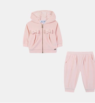 Ensemble Jogging - Rosée velours nœuds Tartine Et Chocolat