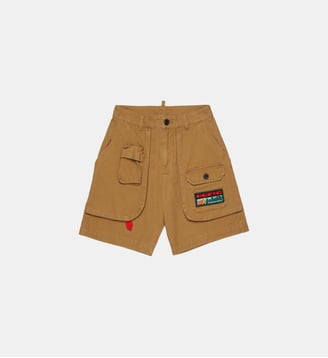 Short cargo avec logo - Dsquared2 - Brun de l'argousier