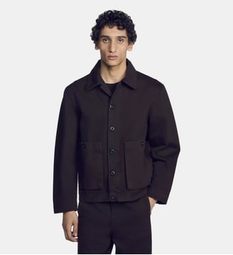 Blouson worker en denim - Sandro - Chocolat
