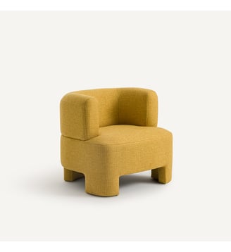 Fauteuil petit modèle polypropylène texturé Darrel - AM.PM - Jaune tournesol