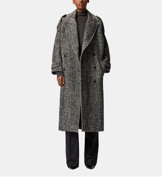 Manteau long en drap à chevrons Pinko
