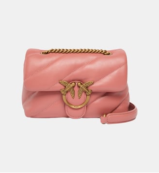 Petit sac bandoulière love bag puff maxi quilt - Pinko - Marron aragon et doré antique