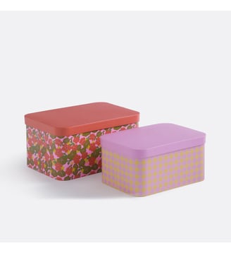 Lot de 2 boîtes gigognes à couvercle - La Redoute Interieurs - Multicolore