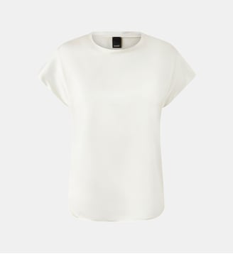 Blouse en satin à mancherons - Pinko - Blanc