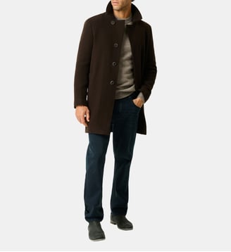 Manteau pardessus droit mi-long en laine mélange Murchison - Rodd & Gunn - Marron
