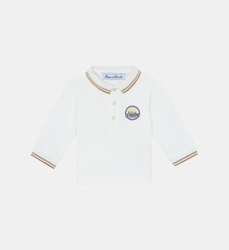 Polo -   coton col pointu manches longues - Tartine Et Chocolat - Gris clair