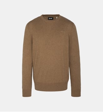 Pull col rond en maille fine - Schott - Beige marron