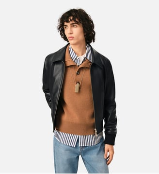 Blouson en cuir d'agneau - AMI Paris - Noir
