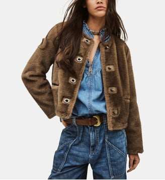 Blouson droit Basil - Ba&sh - Taupe