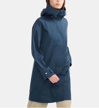 Parka longue droite capuche - Aigle - Bleu nuit