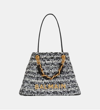 Sac cabas 1945 Soft en tweed - Balmain - Noir
