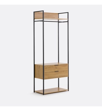 Module de dressing, 2 tiroirs 1 penderie - La Redoute Interieurs - Noir et bois
