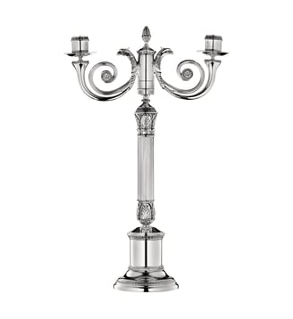 Candélabre 2 bougies en métal argenté - MALMAISON - Christofle - Argent
