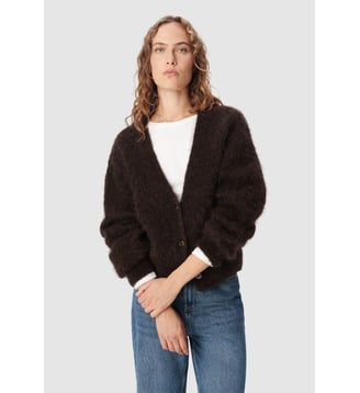 Cardigan tricot laine mélangée - Ikks - Marron foncé