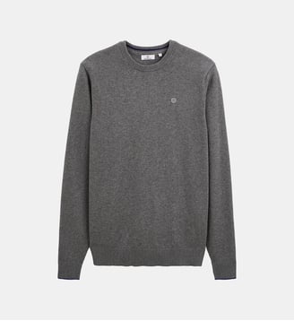 Pull avec col rond uni - Serge Blanco - Gris