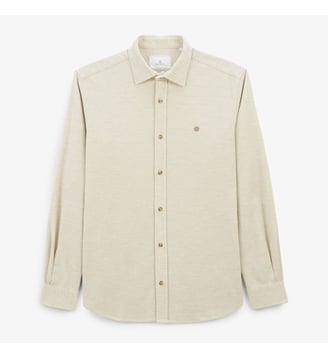 Chemise droite Charles en velours milleraies - Serge Blanco - Blanc